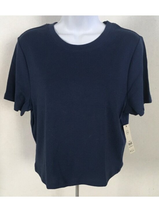 No Boundaries Tops - No Boundaries Top Women Size XL Blue Cropped Tee Short Sleeves Round Neck New